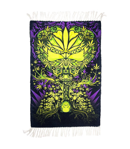 Handloom Printed Weed Tree Art Design Doormat Size 2ft x 3ft