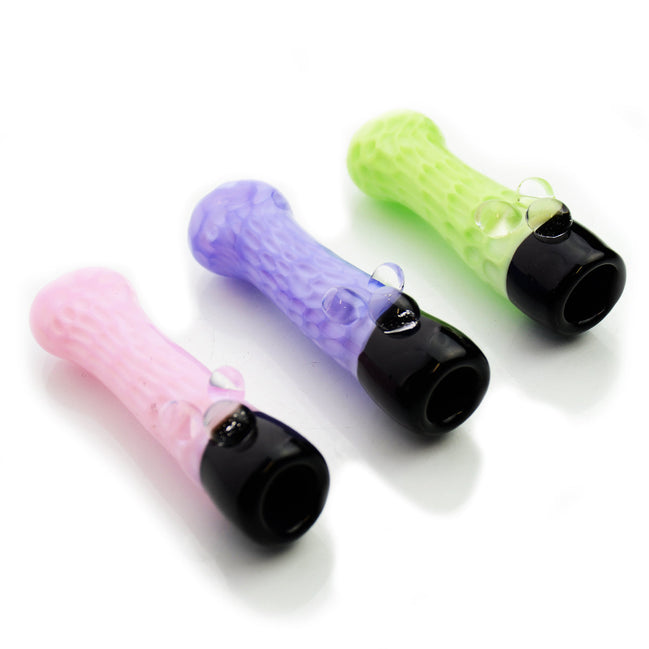 3.5" Chillum Slime Tube Glass with Honeycomb Art