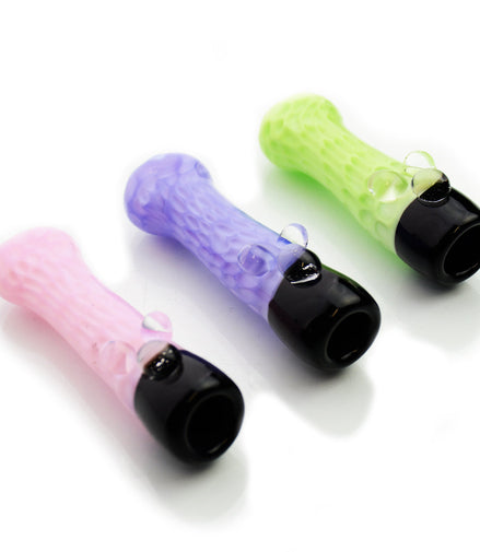 3.5" Chillum Slime Tube Glass with Honeycomb Art