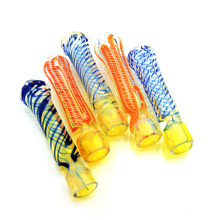 3" Chillum Lining Twisting Art Fumed Glass One Hitter