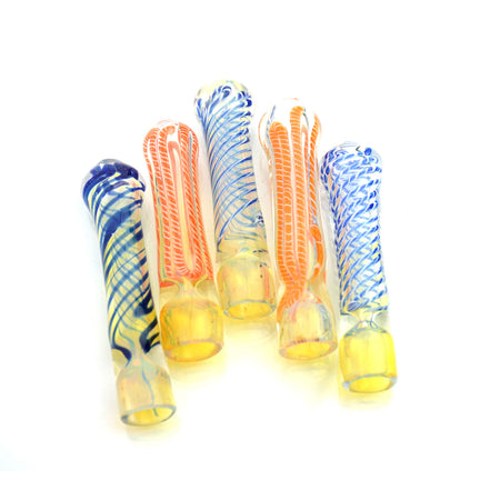 3" Chillum Lining Twisting Art Fumed Glass One Hitter
