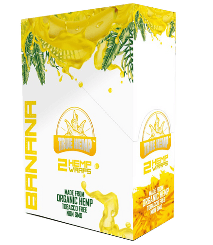 True Hemp Banana Wrap 2 wraps per pack. 25 packs per box. - LA Wholesale Kings