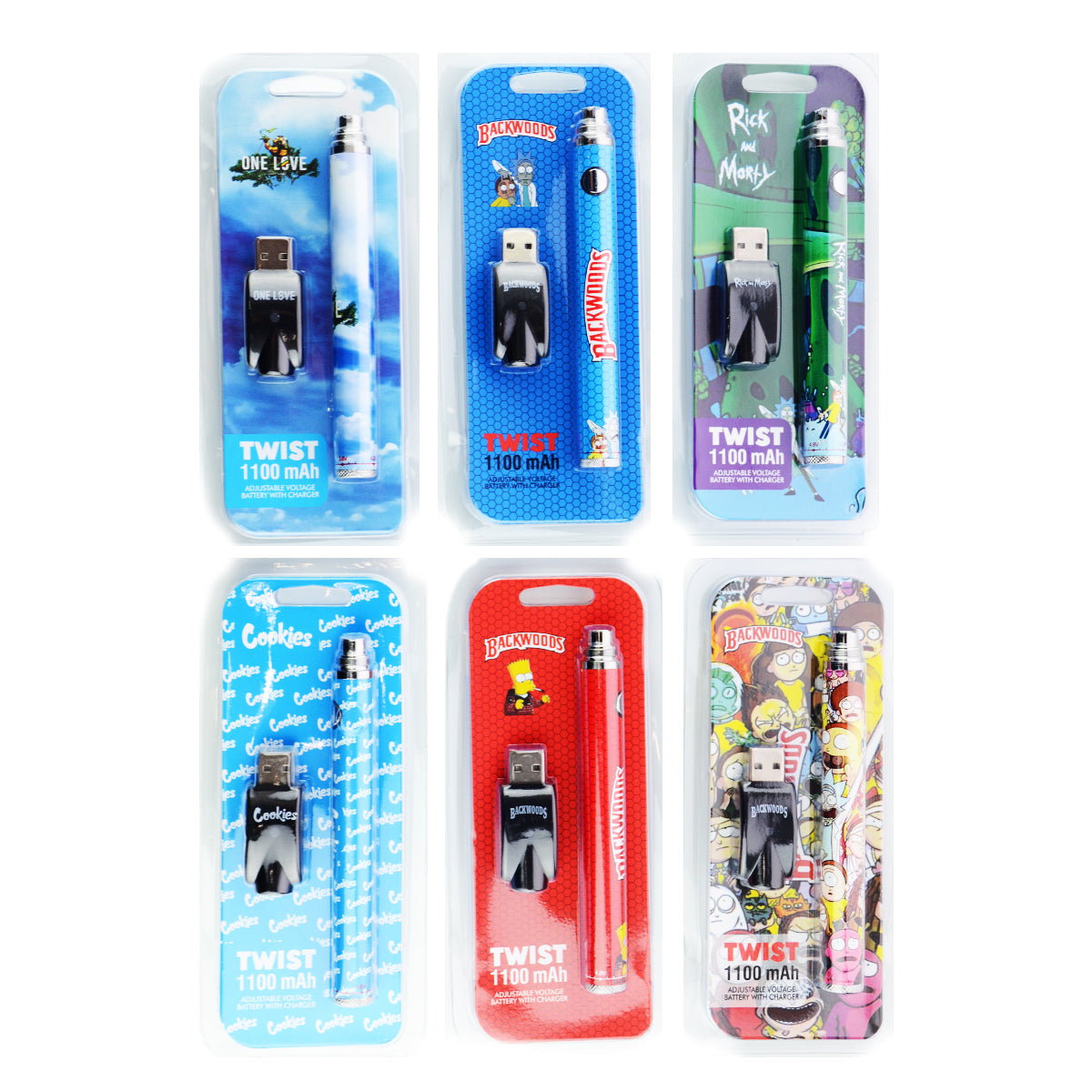 Twist Adjustable Voltage ( 1100 mAh) Battery with Charger - LA Wholesale Kings