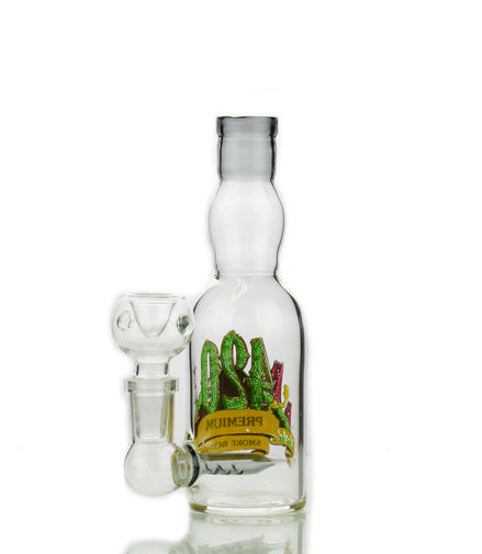 5.5" Mini 420 Bong Liquor Bottle 14mm Male Bowl - LA Wholesale Kings
