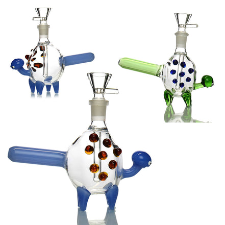 6" Turtle Water Pipe with 14mm Male Bowl
