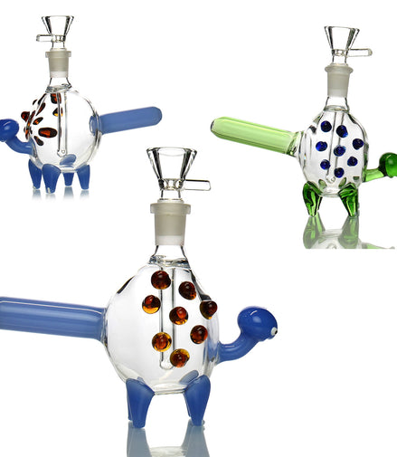 6" Turtle Water Pipe with 14mm Male Bowl