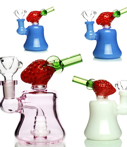6" Strawberry Bong with 14mm Male Bowl