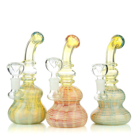 7" Silver Fume Fancy Bong 14mm Male Bowl Included Approx 235 Grams - LA Wholesale Kings