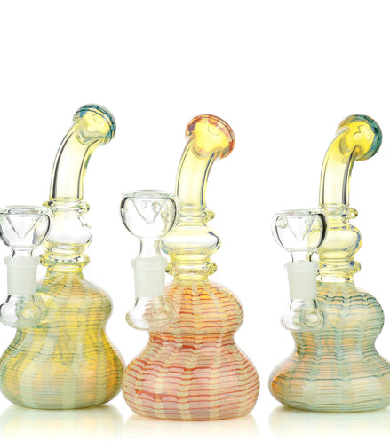 7" Silver Fume Fancy Bong 14mm Male Bowl Included Approx 235 Grams - LA Wholesale Kings