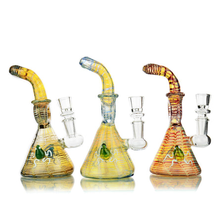 7" Donut Neck Fancy Bong with Frog Locket 14mm Male Included - LA Wholesale Kings