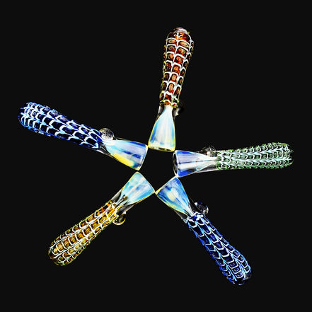3.5" Chillum Quilted Art Double Glass One Hitter - LA Wholesale Kings