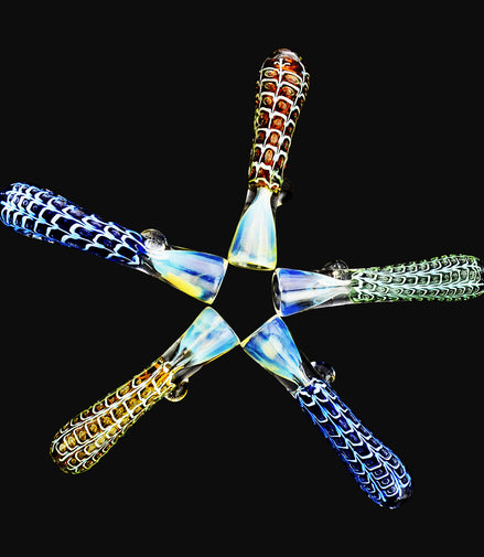 3.5" Chillum Quilted Art Double Glass One Hitter - LA Wholesale Kings