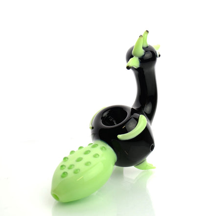 6" Peacock Hand Pipe in Black Slime Color Tube