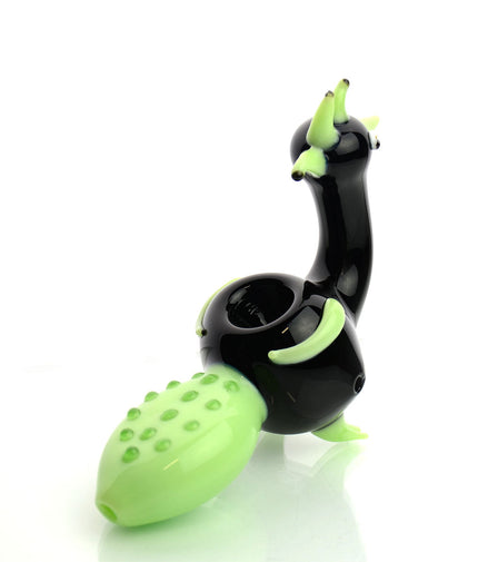 6" Peacock Hand Pipe in Black Slime Color Tube