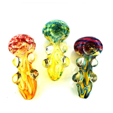 5" Gold Fume Glass with Knockers 200G and Frit Glass Art