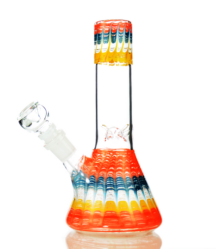 8" Zigzag Fancy Design Beaker American Colors - LA Wholesale Kings