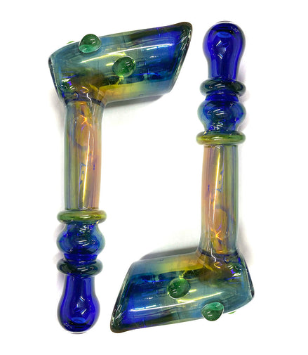 8" Hammer Blue Glass Gold Fume - LA Wholesale Kings