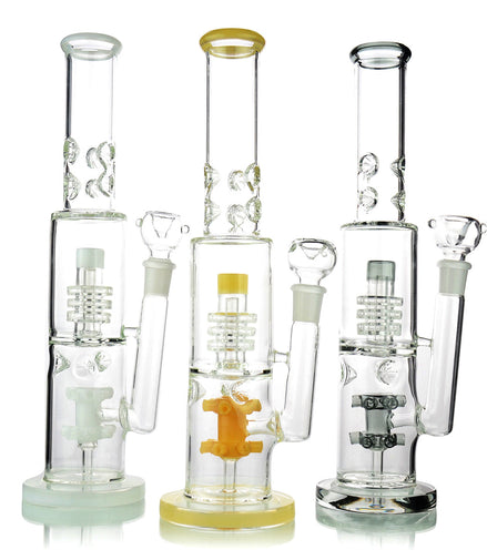 14" Double Chamber Star Metrix Shower with 18mm Male Bowl Approx 635 Grams - LA Wholesale Kings