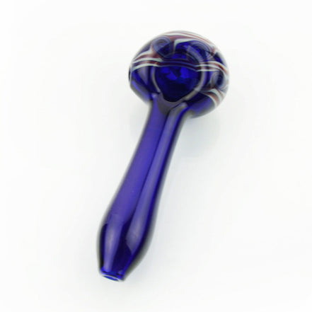 4.5" American Blue Tube Hand Pipe Dot Fancy Art Head Spoon - LA Wholesale Kings