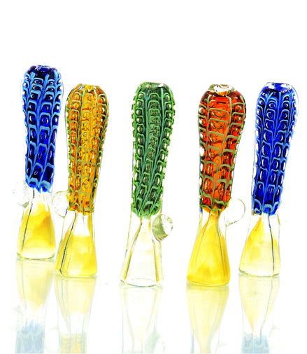 3.5" Chillum Quilted Art Double Glass One Hitter - LA Wholesale Kings