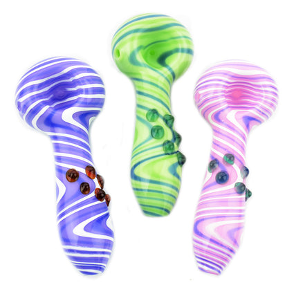 4.5" American Slime Color Hand Pipe Zig Zag Art - LA Wholesale Kings