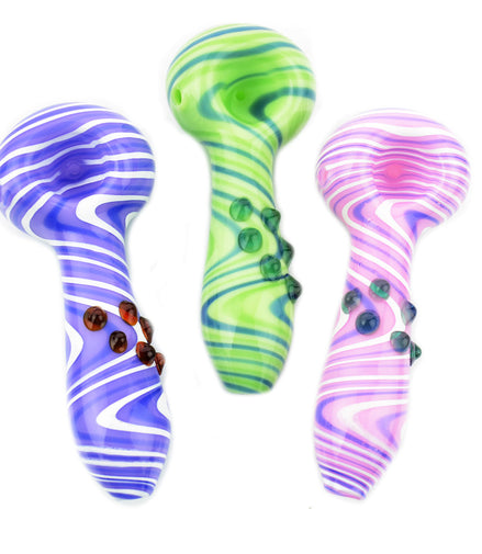 4.5" American Slime Color Hand Pipe Zig Zag Art - LA Wholesale Kings