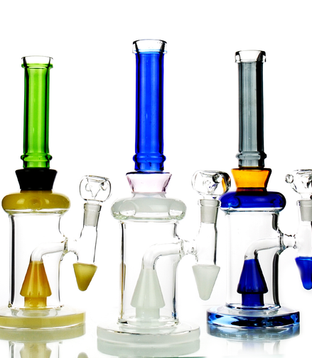 10" Water Pipe Pyramid Perc with 14mm Male Bowl - LA Wholesale Kings