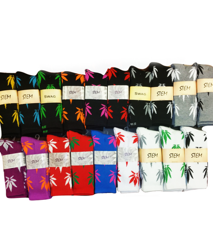 One Dozen (12 Pieces) Mix Colors Stem Socks One Size Fits All
