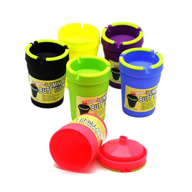 Acrylic Plastic Luminous Glow in Dark Car Ashtray Butt Bucket 12 Pieces Per Tray - LA Wholesale Kings