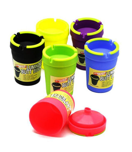 Acrylic Plastic Luminous Glow in Dark Car Ashtray Butt Bucket 12 Pieces Per Tray - LA Wholesale Kings