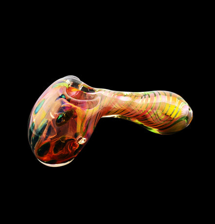 4" Gold Dot Fume Marble Hammer Spoon Hand Pipe Approx 145g - LA Wholesale Kings
