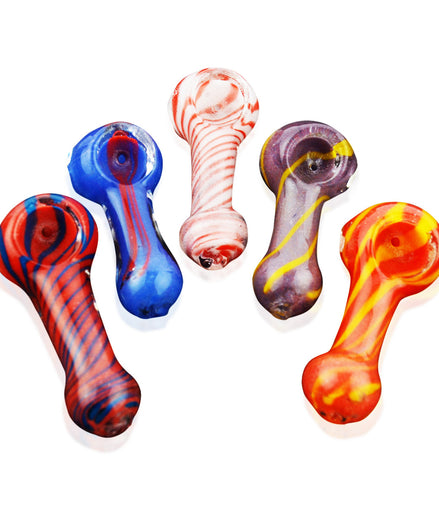 2.5" Frit Hand Pipe with Lines - LA Wholesale Kings