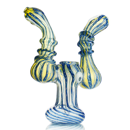 7" Bubbler Double Mouth for couples Twisting Art Approx 220 Grams - LA Wholesale Kings