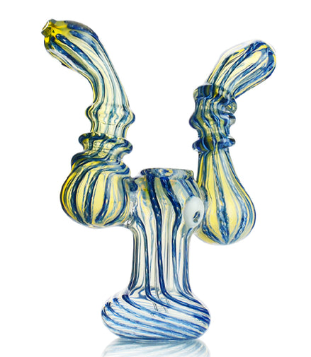 7" Bubbler Double Mouth for couples Twisting Art Approx 220 Grams - LA Wholesale Kings