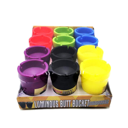Acrylic Plastic Luminous Glow in Dark Car Ashtray Butt Bucket 12 Pieces Per Tray - LA Wholesale Kings