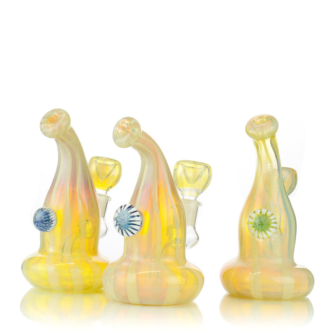 6" Pumpkin Design Silver fumed Bong with Flower Locket 14mm Male Bowl Included Approx 175 Grams - LA Wholesale Kings