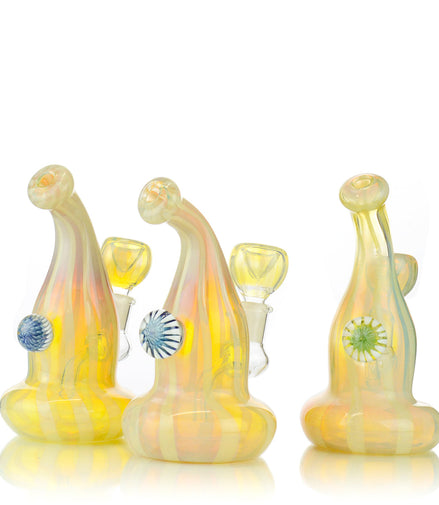 6" Pumpkin Design Silver fumed Bong with Flower Locket 14mm Male Bowl Included Approx 175 Grams - LA Wholesale Kings