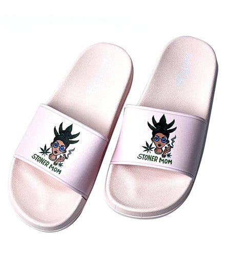 Stoner Mom Print Pink Slide Sandals - Pack of 4 Sizes - 7, 9, 11, 12