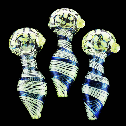 5" Slime Swirling Art Pressed Body Hand Pipe Spoon