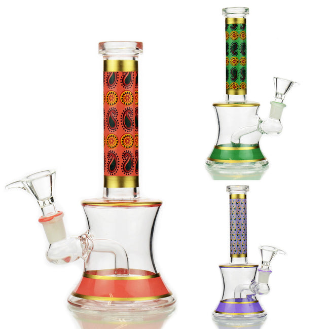 8" Fancy Sticker Water Pipe with 14mm Male Bowl - LA Wholesale Kings