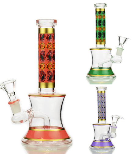 8" Fancy Sticker Water Pipe with 14mm Male Bowl - LA Wholesale Kings
