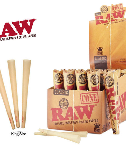 Raw Classic King Size Pre-Rolled Cone 96ct - LA Wholesale Kings