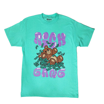 Rich Gang Teal Short Sleeve T-Shirt - Pack of 6 Units  1S, 2M, 2L, 1XL