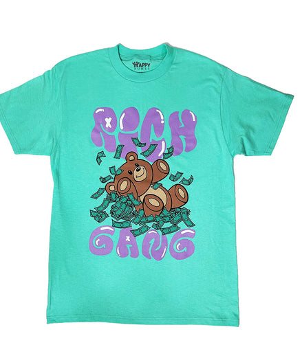 Rich Gang Teal Short Sleeve T-Shirt - Pack of 6 Units  1S, 2M, 2L, 1XL