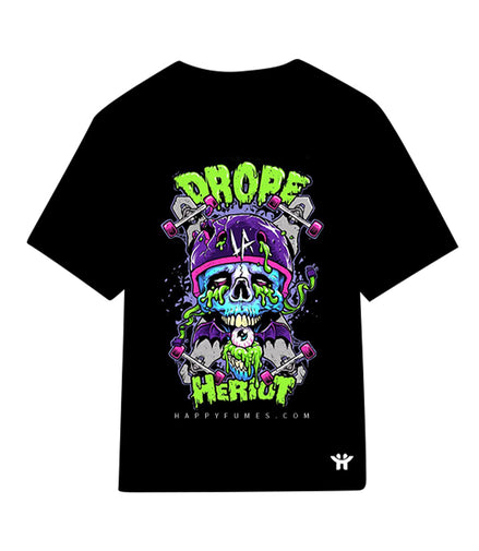 Drope LA Black Polyester Short Sleeve T-Shirt Pack of 6 Units  1-S, 1-M, 1-L, 1-XL, 1-XXL, 1-XXXL
