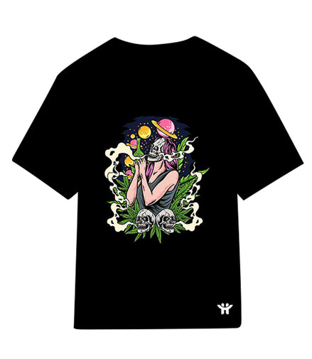 Witch Smoking Leaf Polyester Short Sleeve T-Shirt Pack of 6 Units  1-S, 1-M, 1-L, 1-XL, 1-XXL, 1-XXXL