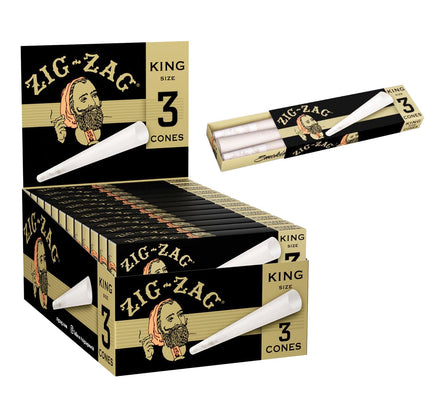 Zig Zag Cone King Size 24 Boxes each Box with 3 Cones - LA Wholesale Kings