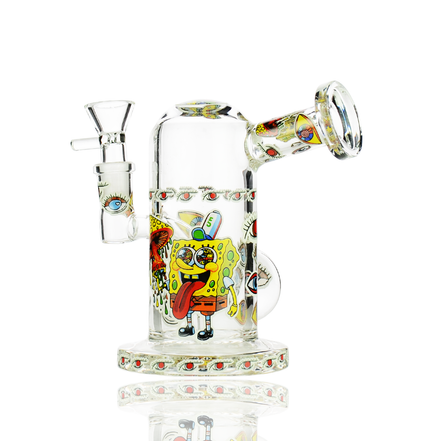 6" Dome Water Pipe Glow In The Dark Sticker with 14mm Male Bowl