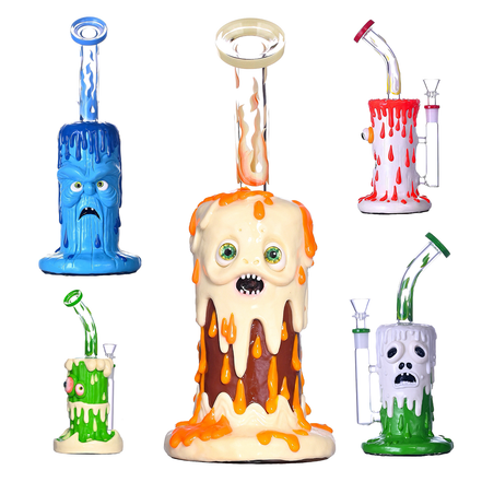 10" Assorted 3D Monster Bong with 14mm Male Bowl