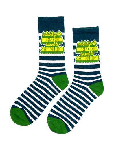 High School Socks Fits All, 70% Cotton, 25% Spandex, 5% Elastic